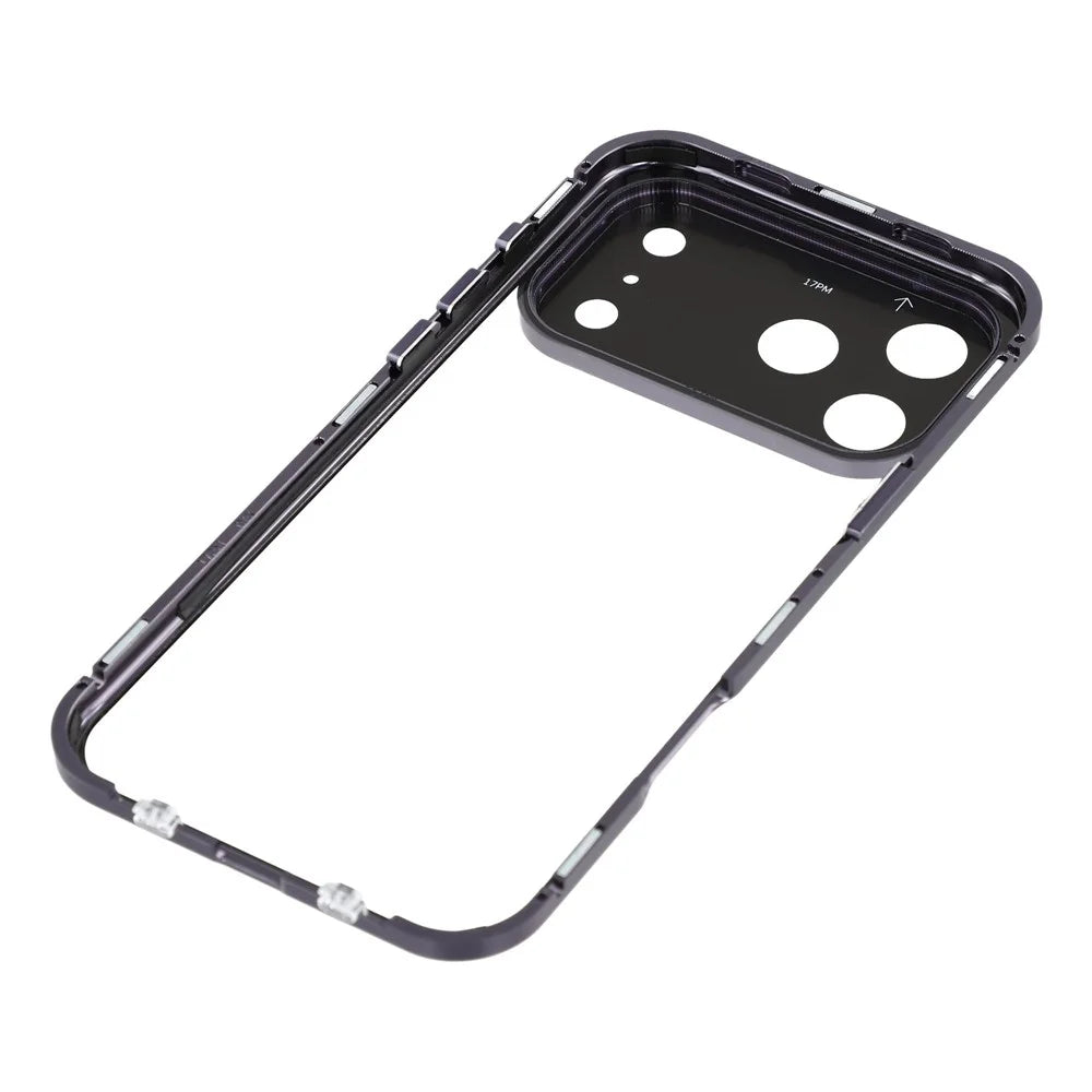 For iPhone 17 Pro Case Anti-Spy Double-Sided Tempered Glass + Magnetic Metal Frame Phone Cover - Purple - 6