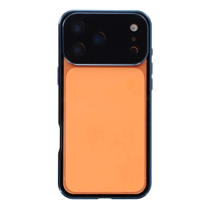 For iPhone 17 Pro Max Case Ultra Clear Double-Sided Tempered Glass + Magnetic Metal Frame Phone Cover - Blue - 4