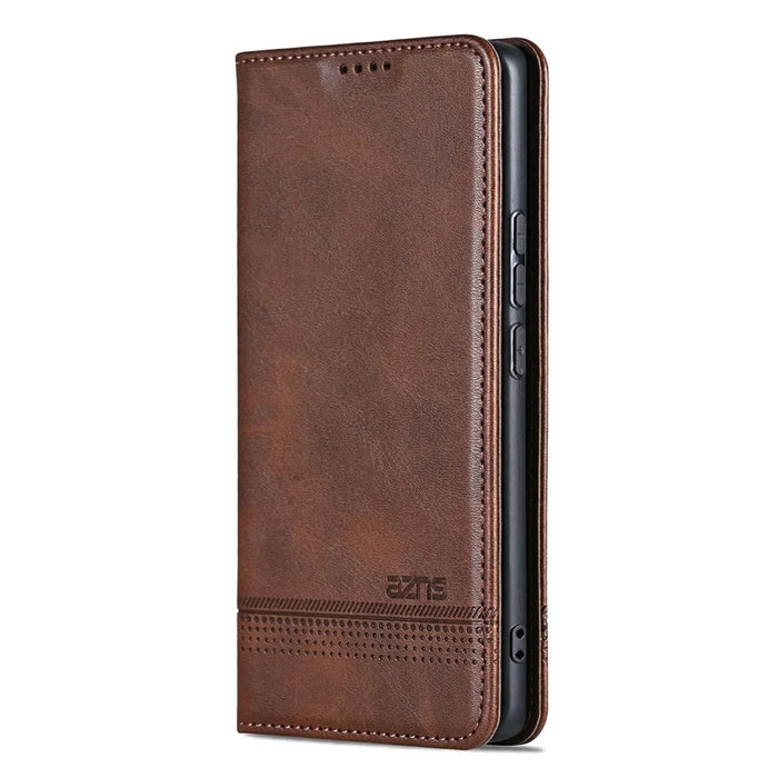 AZNS For vivo X300 5G Case Cowhide Texture PU Leather Wallet Phone Cover - Coffee - 6