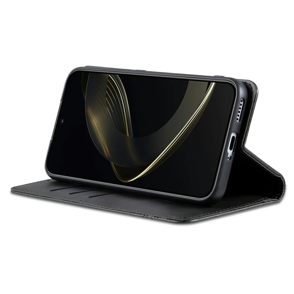 AZNS For vivo X300 Pro 5G Case Cowhide Texture PU Leather Wallet Phone Cover - Black - 3