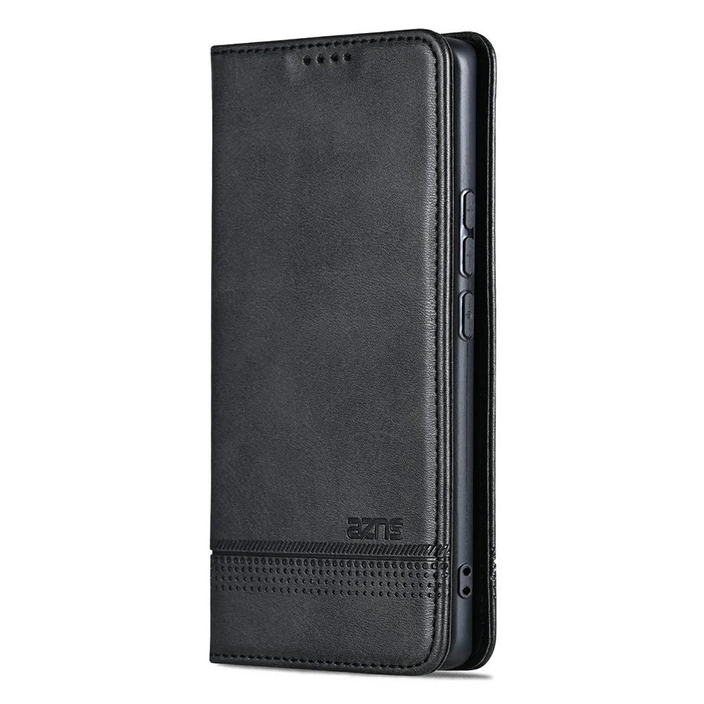 AZNS For vivo X300 Pro 5G Case Cowhide Texture PU Leather Wallet Phone Cover - Black - 6
