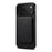 DENIOR D29 For iPhone 17 Pro Magnetic Case Leather Back Phone Cover with Detachable Card Holder - Black - 1