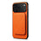 DENIOR D29 For iPhone 17 Pro Max Magnetic Case Leather Back Phone Cover with Detachable Card Holder - Orange - 1