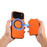 DENIOR D29 For iPhone 17 Pro Max Magnetic Case Leather Back Phone Cover with Detachable Card Holder - Orange - 6