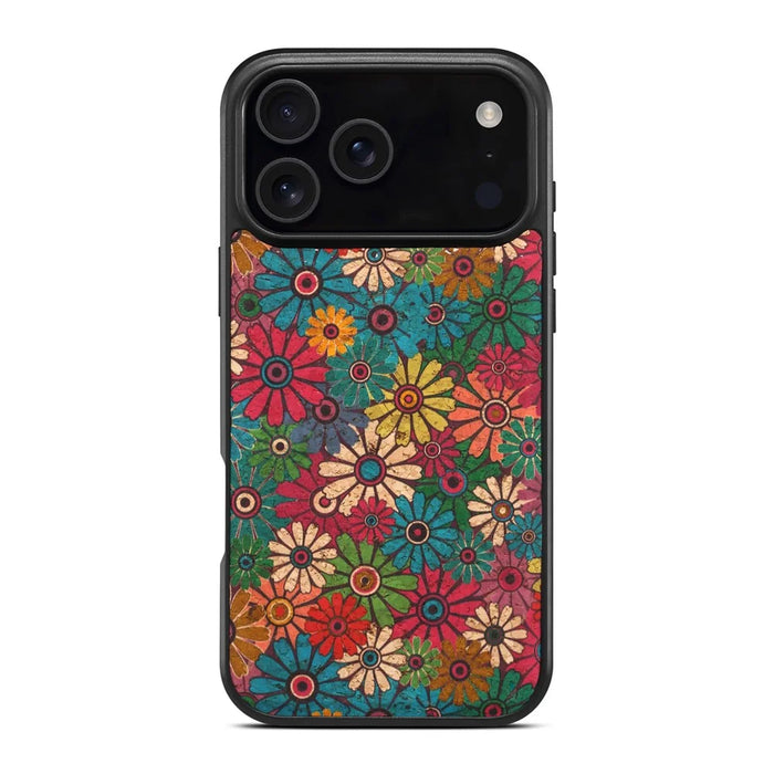 For iPhone 17 Pro Max Case Compatible with MagSafe Floral PU Leather Back Phone Cover - Blue - 3