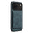 DENIOR D13 For iPhone 17 Pro Max Magnetic Case Card Holder Leather Coated PC + TPU Phone Cover - Blue - 1