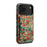 For iPhone 17 Pro Magnetic Case Detachable Card Bag Flower Leather Back Cover - Blue - 1