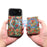For iPhone 17 Pro Magnetic Case Detachable Card Bag Flower Leather Back Cover - Blue - 3