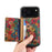 For iPhone 17 Pro Max Magnetic Case Detachable Card Bag Flower Leather Back Cover - Green - 6