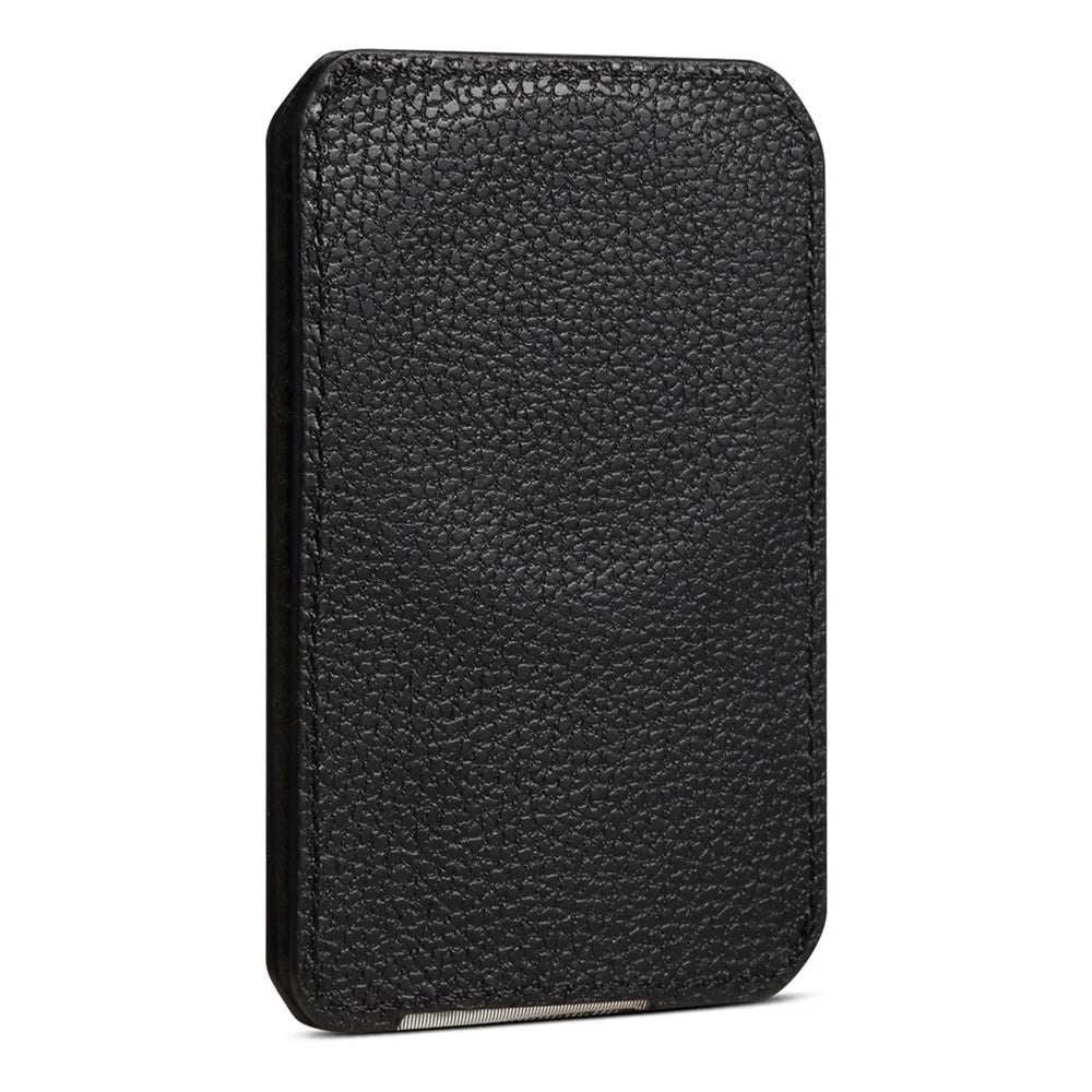 DENIOR V22 Magnetic Card Holder Vertical Horizontal Stand Cowhide Texture PU Leather Card Bag - Black - 7