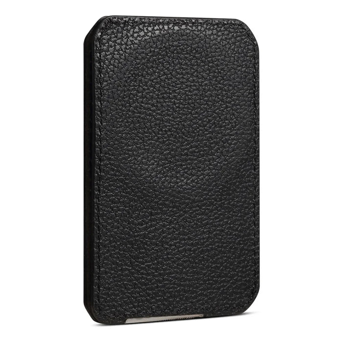 DENIOR V22 Magnetic Card Holder Vertical Horizontal Stand Cowhide Texture PU Leather Card Bag - Black - 7