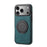 DENIOR A14 For iPhone 17 Pro Magnetic Case Rotary Kickstand Leather PC TPU Phone Cover - Blue - 1