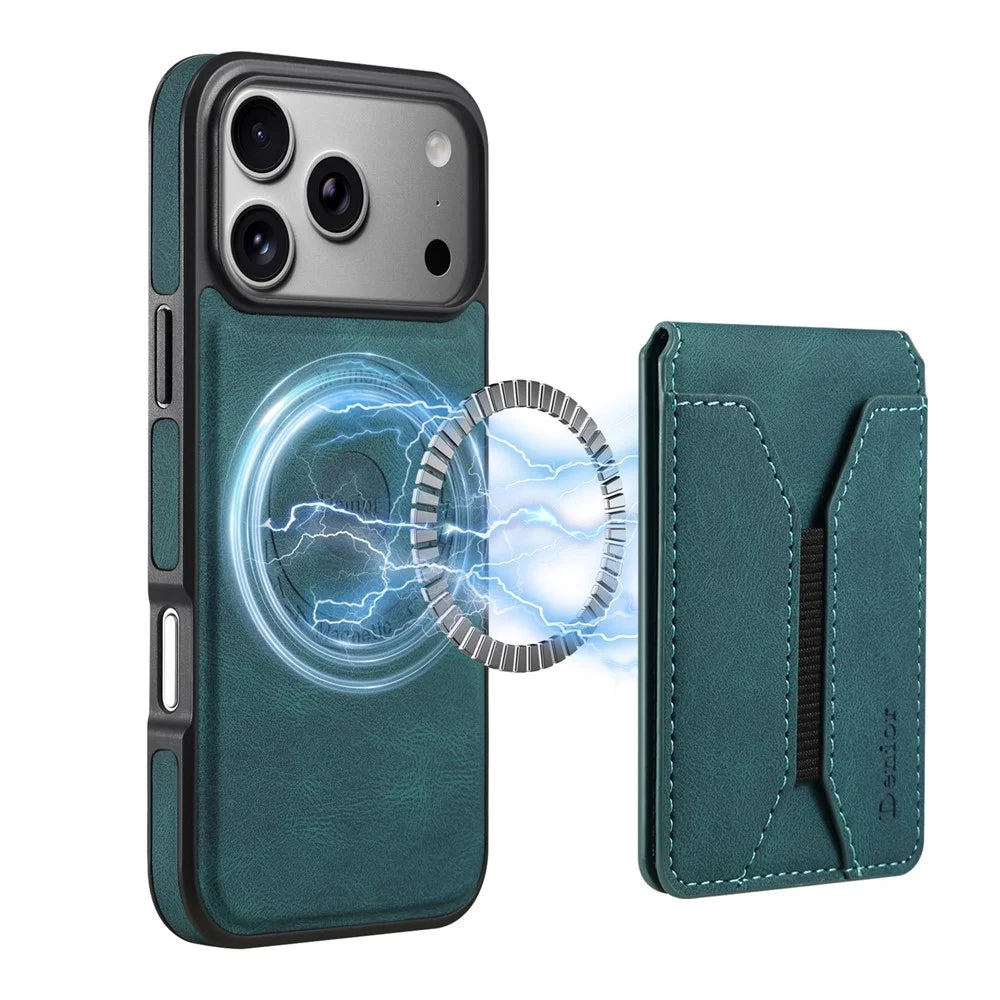 DENIOR D17 For iPhone 17 Pro Case Compatible with MagSafe Card Bag Phone Cover - Blue - 1