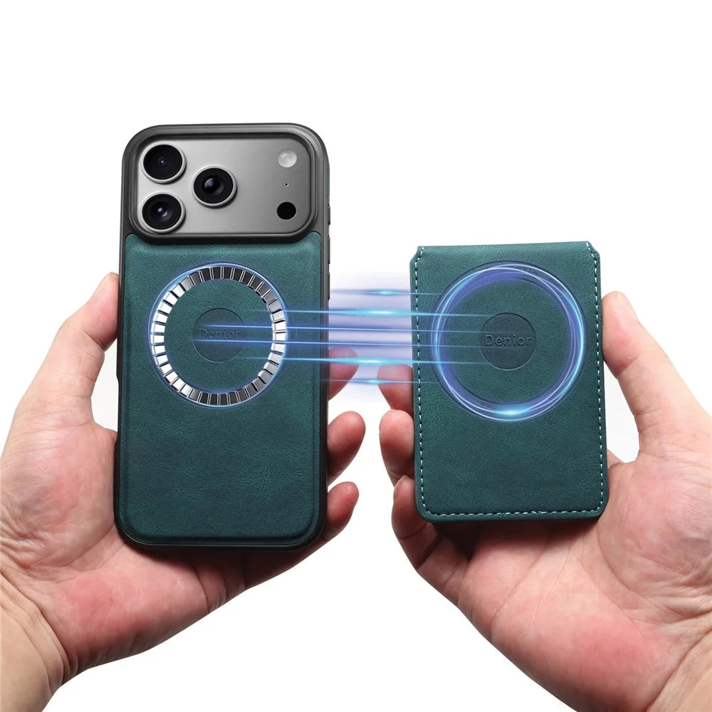 DENIOR D17 For iPhone 17 Pro Case Compatible with MagSafe Card Bag Phone Cover - Blue - 5