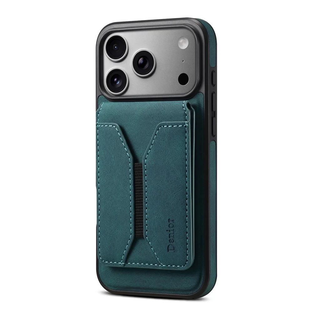 DENIOR D17 For iPhone 17 Pro Case Compatible with MagSafe Card Bag Phone Cover - Blue - 7