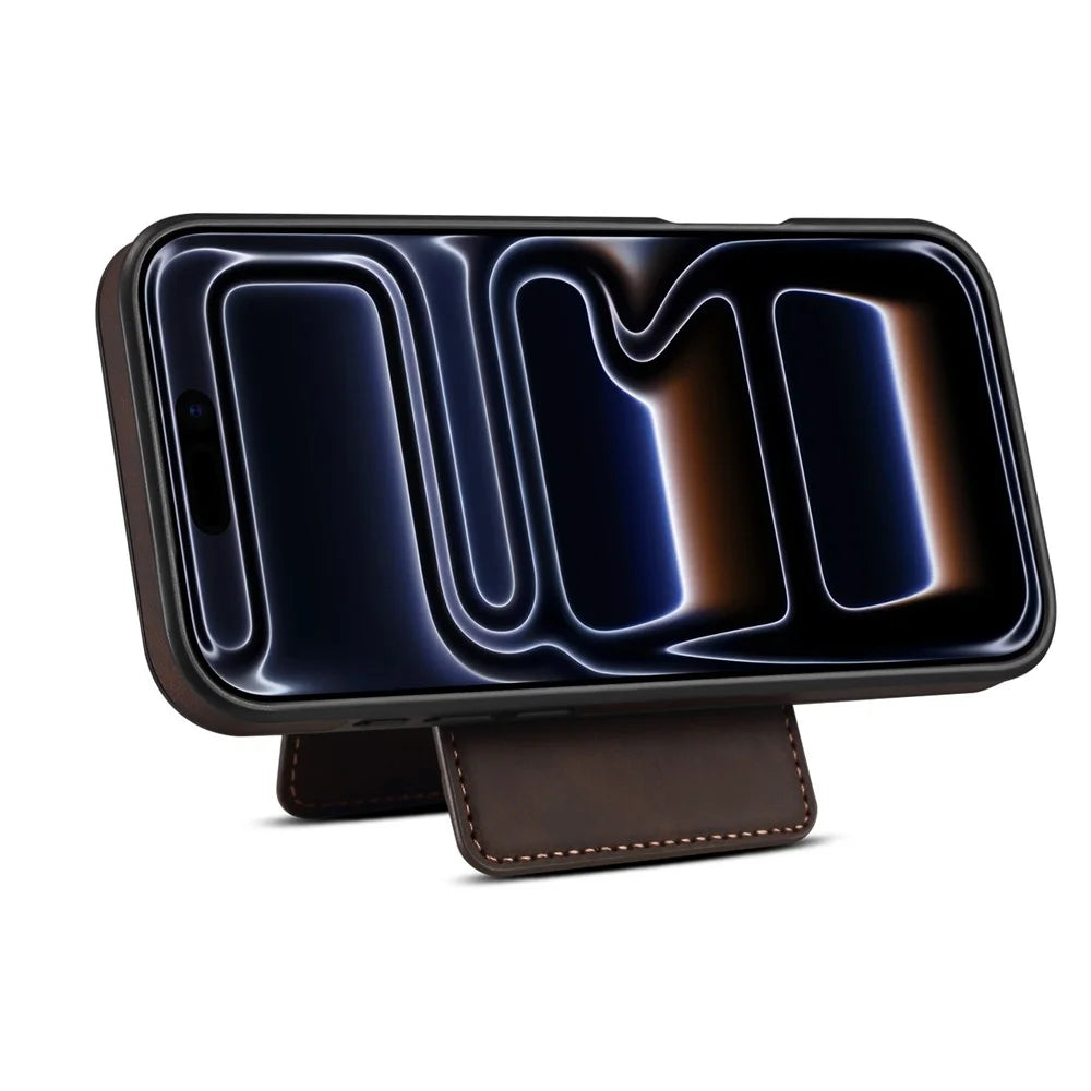 DENIOR D17 For iPhone 17 Pro Max Case Compatible with MagSafe Card Bag Phone Cover - Brown - 3