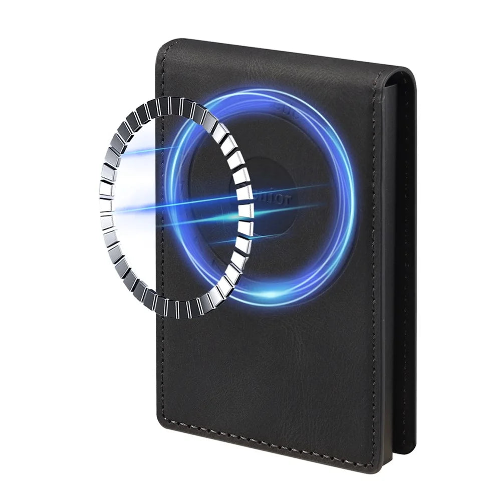 DENIOR V20 Skin Feel Magnetic Elastic Card Holder PU Leather Phone Stand Card Case - Black - 1