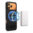 DENIOR A25+3 For iPhone 17 Pro Max Case Compatible with MagSafe Litchi Texture Leather PC TPU Kickstand Phone Cover - Black - 1