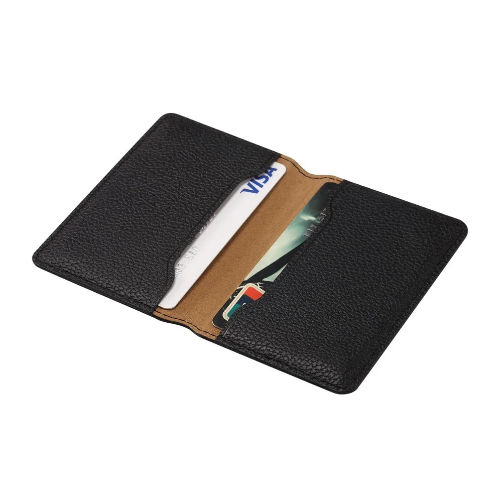 DENIOR V23 Magnetic Card Holder Litchi Texture PU Leather Phone Back Card Bag Kickstand - Black - 5