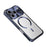 For iPhone 17 Pro Max Case Compatible with MagSafe Hard PC Metal Frame Frosted Phone Back Cover - Dark Blue - 1
