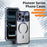 For iPhone 17 Pro Max Case Compatible with MagSafe Hard PC Metal Frame Frosted Phone Back Cover - Dark Blue - 2