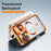 For iPhone 17 Pro Case Compatible with MagSafe Hard PC Metal Frame Frosted Phone Back Cover - Orange - 7