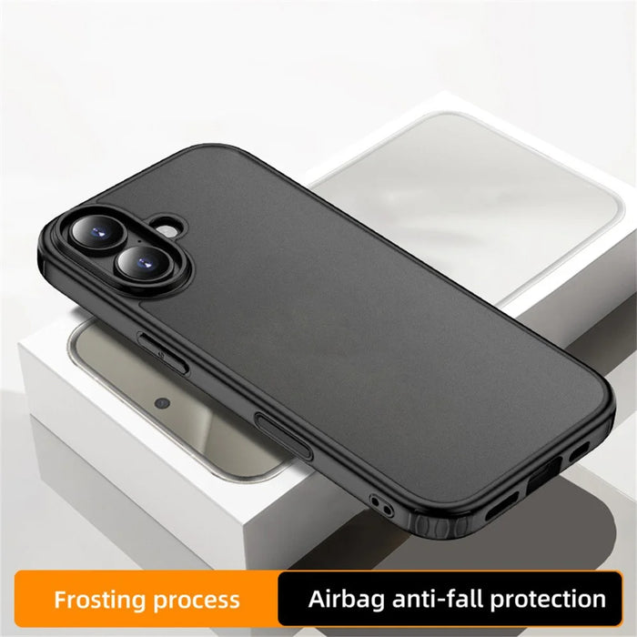 For iPhone 17 Case Airbag Anti Drop TPU PC Phone Back Cover - Matte Black - 6
