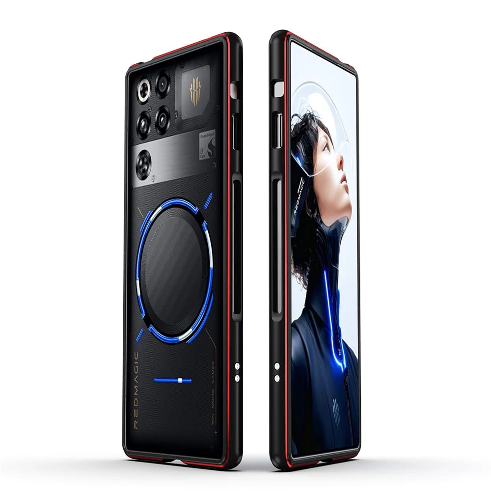 For ZTE nubia RedMagic 11 Pro 5G / 11 Pro+ 5G Bumper Case Dual Color Metal Frame Phone Cover with Screw Lock - Black / Red - 1