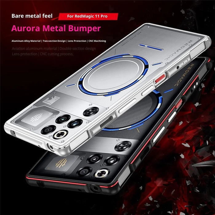 For ZTE nubia RedMagic 11 Pro 5G / 11 Pro+ 5G Bumper Case Dual Color Metal Frame Phone Cover with Screw Lock - Black / Red - 3
