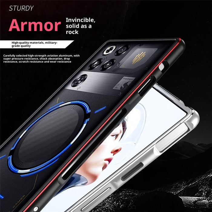 For ZTE nubia RedMagic 11 Pro 5G / 11 Pro+ 5G Bumper Case Dual Color Metal Frame Phone Cover with Screw Lock - Black / Red - 4