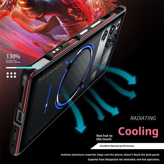 For ZTE nubia RedMagic 11 Pro 5G / 11 Pro+ 5G Bumper Case Dual Color Metal Frame Phone Cover with Screw Lock - Black / Red - 5