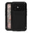LOVE MEI For iPhone 17 Case Tempered Glass Screen Protector Metal + Silicone Phone Cover - Black - 1