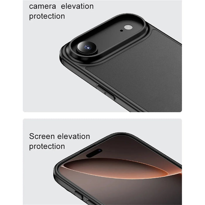 For iPhone Air Case Airbag Anti Drop TPU PC Phone Back Cover - Matte Black - 5