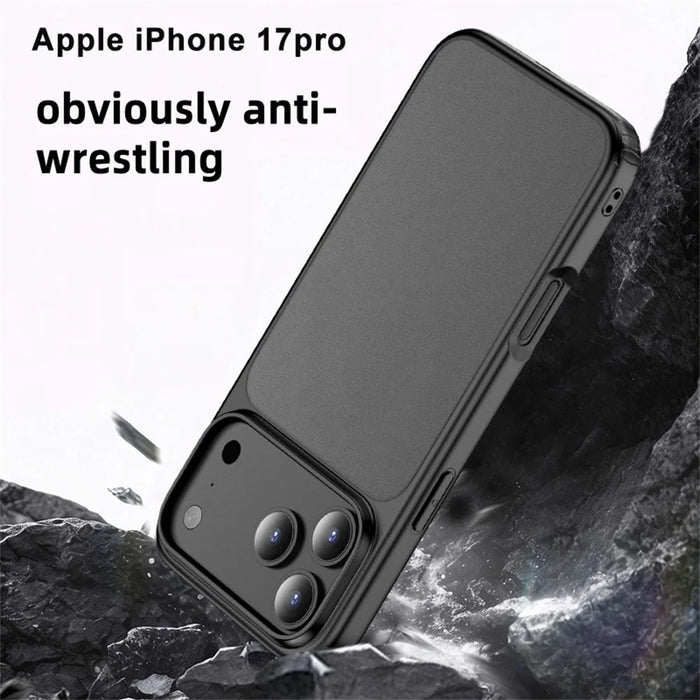 For iPhone 17 Pro Case Airbag Anti Drop TPU PC Phone Back Cover - Matte Black - 3