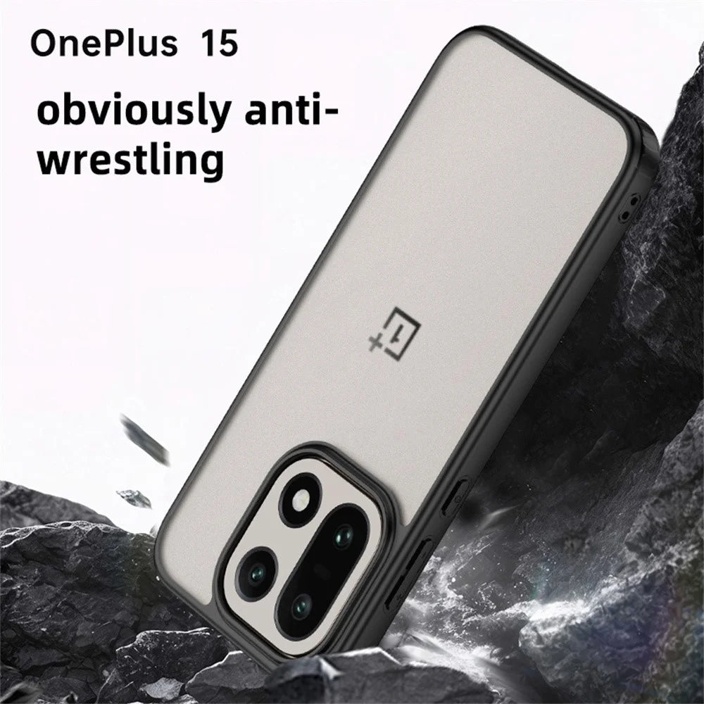 For OnePlus 15 5G Case Airbag Anti Drop TPU PC Phone Back Cover - Matte Black - 3