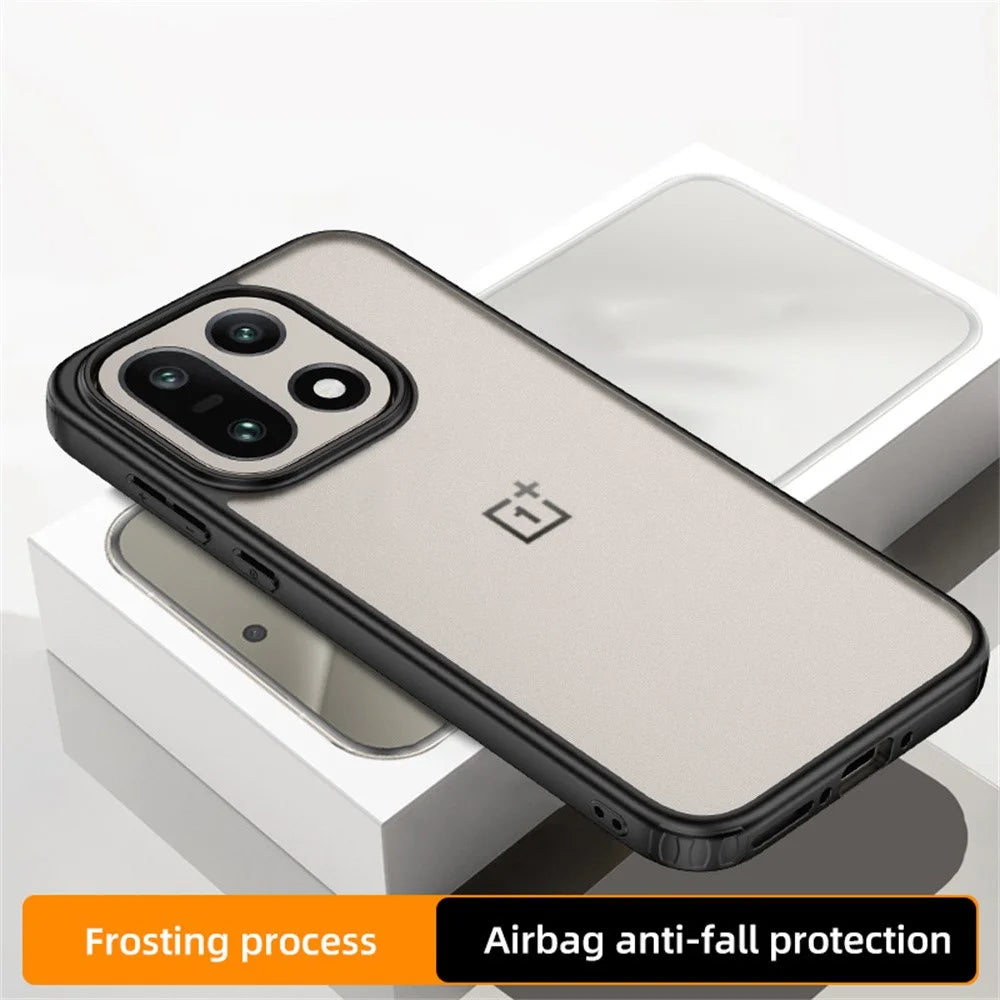 For OnePlus 15 5G Case Airbag Anti Drop TPU PC Phone Back Cover - Matte Black - 6