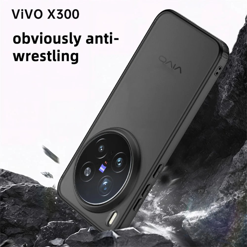 For vivo X300 5G Case Airbag Anti Drop TPU PC Phone Back Cover - Matte Black - 3
