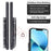 For iPhone 15 Plus Case Card Holder Kickstand PU Leather + TPU Glitter Phone Cover with Shoulder Strap - Black - 6