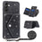 For Samsung Galaxy S25+ / S24+ Case Card Holder Kickstand PU Leather + TPU Glitter Phone Cover with Shoulder Strap - Black - 1