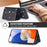 For Samsung Galaxy S25+ / S24+ Case Card Holder Kickstand PU Leather + TPU Glitter Phone Cover with Shoulder Strap - Black - 4