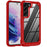 For Samsung Galaxy S23+ Metal Button Hard PC + TPU Drop-proof Cover Cellphone Anti-scratch Back Case - Red - 1