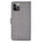 For iPhone 15 Pro Case Jean Cloth Texture PU Leather Wallet Phone Cover with Rotating Card Slots - Grey - 7