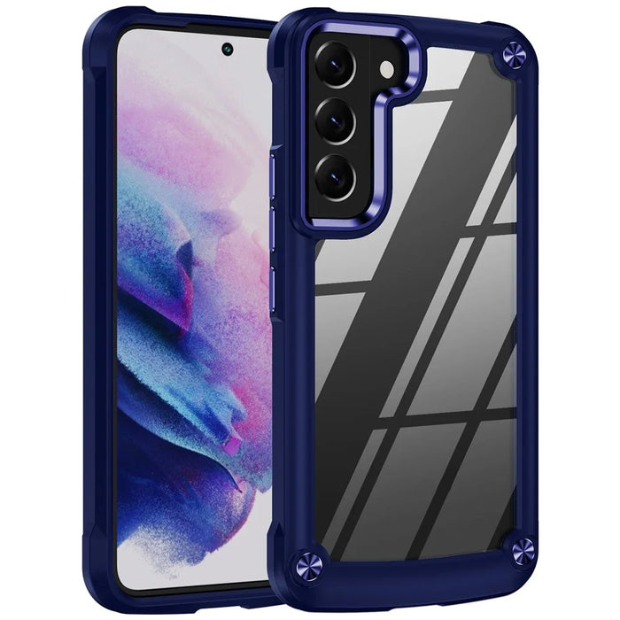For Samsung Galaxy S23 PC + TPU Anti-drop Protective Cover Electroplating Anti-scratch Phone Back Case - Blue - 1