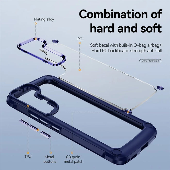For Samsung Galaxy S23 PC + TPU Anti-drop Protective Cover Electroplating Anti-scratch Phone Back Case - Blue - 4