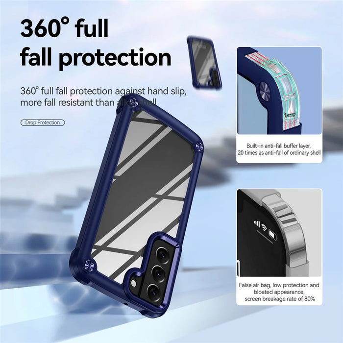 For Samsung Galaxy S23 PC + TPU Anti-drop Protective Cover Electroplating Anti-scratch Phone Back Case - Blue - 5