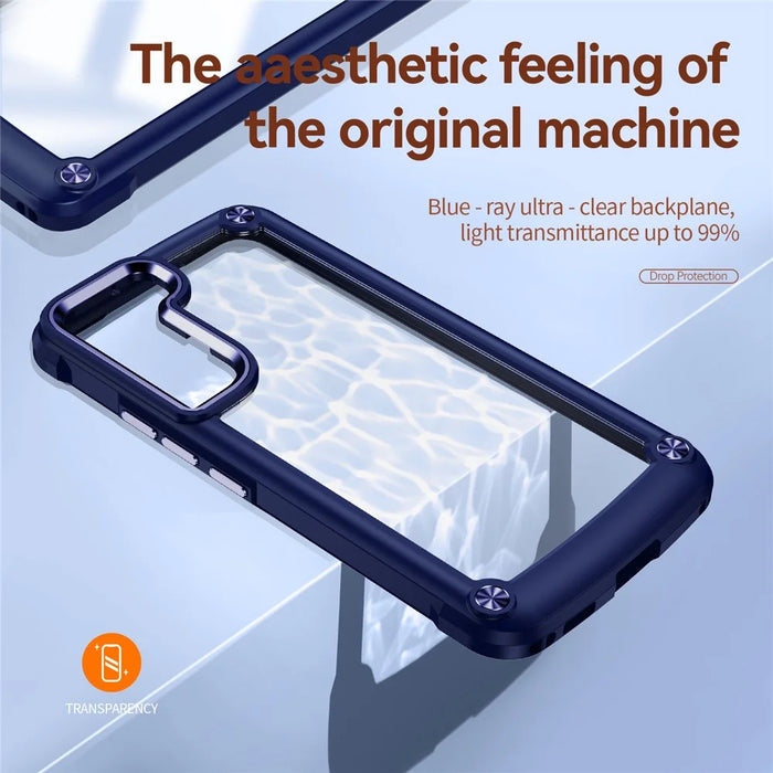 For Samsung Galaxy S23 PC + TPU Anti-drop Protective Cover Electroplating Anti-scratch Phone Back Case - Blue - 7