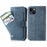 For iPhone 15 Case Retro PU Leather Wallet Phone Cover with Rotating Card Slots Holder - Blue - 1