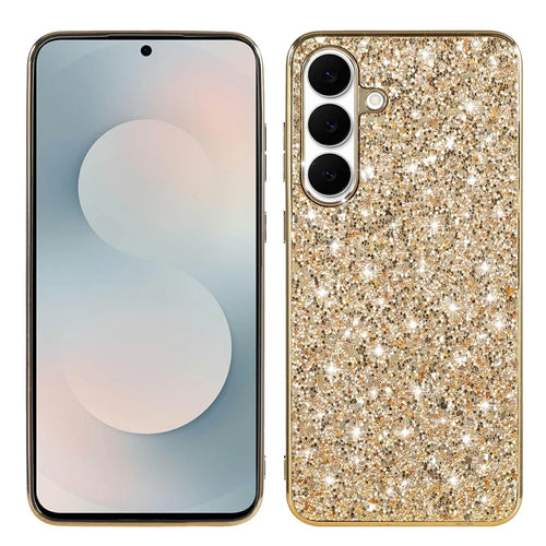 For Samsung Galaxy S25 FE Case TPU + PC Sparkling Glitter Phone Back Cover - Gold - 1