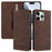 For iPhone 16 Pro Max Case RINACASIS RC23 RFID Blocking Wallet Stand PU Leather Phone Cover - Brown - 3