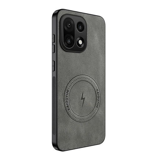 WANLONFENG For OnePlus 15 5G Magnetic Case  SD1 Series Nappa Texture PC TPU Phone Cover - Grey - 1